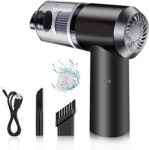 Vacuum Cleaner Dust Collection/Lighting 2 in 1 Car Vacuum Cleaner 120W High-Power Handheld Wireless Vacuum Cleaner Home Car Dual-use Portable USB Rechargeable Set of 1 Black, Cloth filter