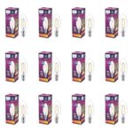 Philips E14 Clear Candle 400-Lumen Decorative Wall Lights (4W, Pack of 12, Warm White)
