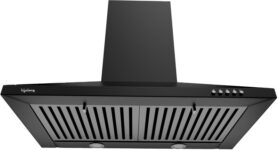 Lifelong LLLACP01 Double Baffle Filter 60 cm Push Button Control Pyramid Wall Mounted Chimney(Black 1000 CMH)