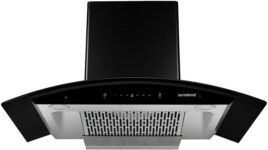 Eurodomo HOOD INDIGO PRO HC SC FL BK 90 Auto Clean Wall Mounted Chimney(Black 1200 CMH)