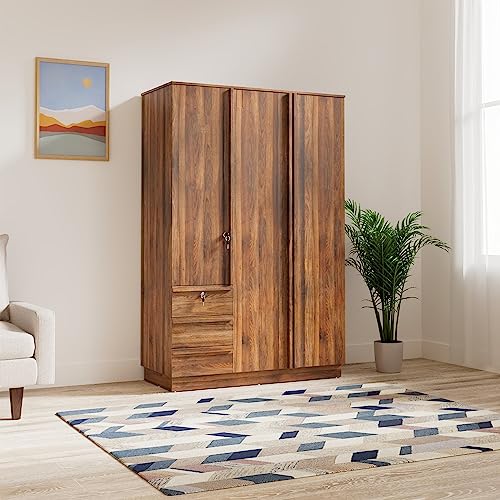 Amazon Brand – Solimo Madray Engineered Wood Wardrobe, Wenge, 4 Door