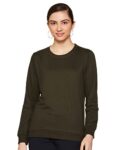Newport Women’s Polyester Crew Neck Sweatshirt (NPWWPSS20001Z01_Olive’ _S)
