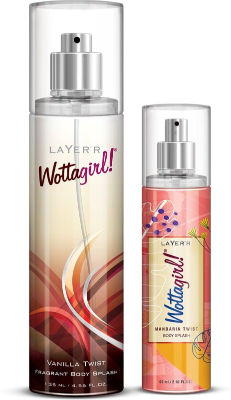 LAYER’R Wottagirl Mandarin Twist 60ml + French Peony 60ml + Secret Crush 60ml Body Spray  –  For Women(180 ml, Pack of 3)