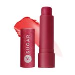 SUGAR Cosmetics Tipsy Moisturizing Balm, Relieves Dry, Chapped Lips, Protection From Sun Damage, Enriched with Vitamin E, Shea Butter And Jojoba Oil, 02 Cosmopolitan, Red, Strawberry, 4.5 g