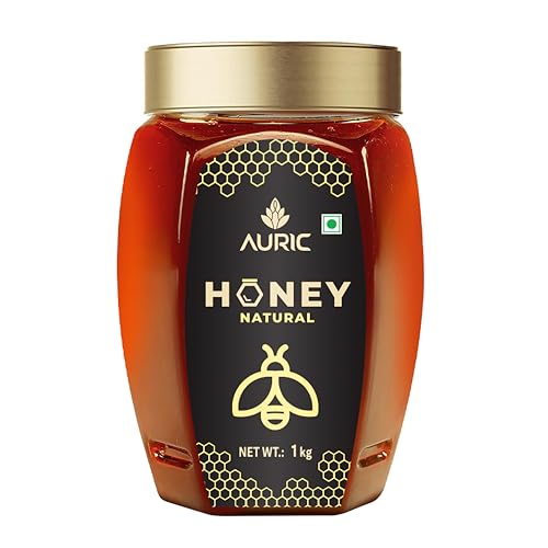 Auric Pure1Kg Honey Crafted from Multi-Flower Sources, 100% Purity with No Added Sugar