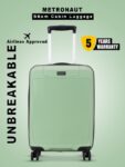 METRONAUT Hero 20 Inch Pista Green Premium PP Hard-Sided Luggage Trolley with Number Lock Cabin Suitcase 4 Wheels – 20 inch