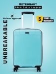 METRONAUT Hero 20 Sky Blue Premium PP Hard-Sided Luggage Trolley with Number Lock Cabin Suitcase 4 Wheels – 20 inch