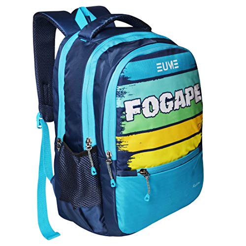 EUME Rylan 31 Ltrs Water Resistance with 3 Compartment Casual and School Bagpack for Boys & Girls (Blue)