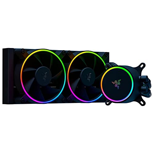 Razer Hanbo Chroma RGB All-In-One Liquid Cooler aRGB Pump Cap: Ultimate AIO Design – Quiet, aRGB Fans – Silent, Liquid Cooling – PWM Fan Controller Support – RGB Chroma aRGB – 240MM-RC21-01770100-R3M1