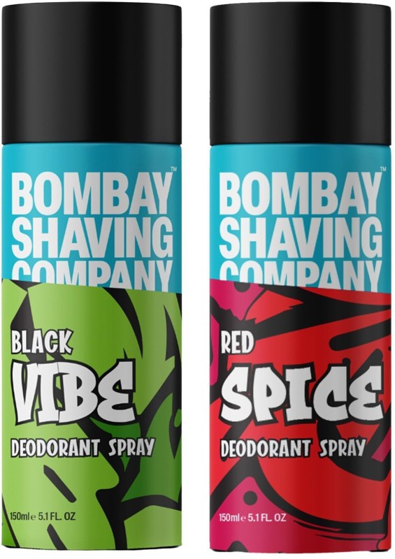 BOMBAY SHAVING COMPANY Red Spice & Black Vibe 150ml x 4 Combo Deodorant Spray  –  For Men(600 ml, Pack of 4)