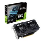 ASUS Dual GeForce RTX™ 3050 V2 8GB GDDR6 Graphics card with two powerful Axial-tech fans for AAA gaming performance and ray tracing.