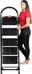 MESSINA Ladders Stairs for Home Use House | Ladder 5 Step Steel Ladder(With Platform, Hand Rail)