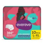 Evereve Ultra Absorbent Disposable Period Panties, L-Xl, 10’s Pack, 0% Leaks, Sanitary Protection For Women & Girls, Maternity Delivery Pads, 360? Protection, Postpartum & Overnight Use, Heavy Flow