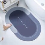 Fezora Soft Silicone Bathroom Mat Diatomite Door Mat Anti-Slip Bath Mat Quick Drying Absorbent Mat for Home and Kitchen (40 X 60 Cm) – Color As Per Availability (1)