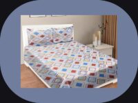 JAMUWAL 180 TC Cotton Double Floral Flat Bedsheet(Pack of 1, White)