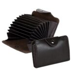 Storite 9 Slots Leather Credit Debit ATM Card Holder Case Wallet for Men & Women (10.5 x 7 x 2 cm, Brown)