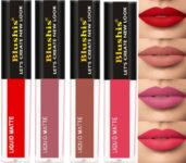 BLUSHIS Non Transfer Waterproof Longlasting Liquid Matte Mini Lipstick Combo Pack Of 4(Red, Plum, Nude, Candy Flush, 16 ml)