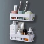 Perpetual Bathroom Organiser, Self Adhesive Bathroom Shelf for Wall, Washroom Organizer, Bathroom Rack Stand Without Drilling (2 Pcs)