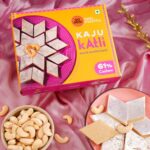 GO DESi Premium Kaju Katli 200 grams, 61% Cashews, Rakhi Gift for Sister and Brother, Indian Sweets Gift Pack, DESi Meetha, Sweets Indian Mithai, Cashew