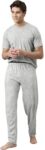 Pepe Jeans Men Self Design Grey Night Suit Set