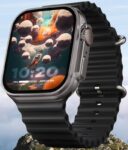 Boult Crown 1.95” Screen, BT Calling, Working Crown, Zinc Alloy Frame, 900 Nits, SpO2 Smartwatch(Black Strap, Free Size)