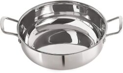 NIRLON NIRLON Stainless Steel Induction Base Kadai Without Lid, Silver Kadhai 20 cm diameter 1.5 L capacity(Stainless Steel, Non-stick, Induction Bottom)