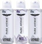 PARK AVENUE Voyage, Neo Body Spray – For Men(450 ml, Pack of 3)
