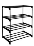 HEGZI Baby Wardrobe for Clothes Plastic Multipurpose 4 Shelve, Unbreakable Material, Portable Cloth Storage Rack, Foldable almirah for Clothes, Pack of 1