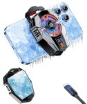 Phone Cooler, Mobile Cooler Phone Cooling Fan Portable Lightweight Mobile Phone Cooling Fan Freezing Constant Cooling Temperature Phone Cooler for Gaming Phone Cooler for Live Streaming (Black(J20))