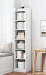 Lukzer 6 Layer Engineered Wood Bookshelf Multipurpose Home Decor Storage Rack Showcase Organizer for Living room, Kitchen, Bedroom, Office (MR-005/White /180 x 33 x 24cm) DIY (Do It Yourself)