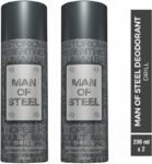 DENVER Combo of Man Of Steel Drill Long lasting Deodorant Spray – For Men(400 ml, Pack of 2)