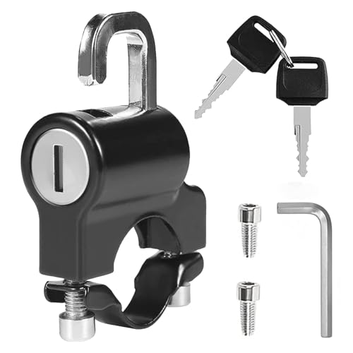 VODIQ Universal Motorcycle helmet lock for bike handle with 2 key, Helmet Security Lock, Anti-Theft Fixed Multi-Function Electric Security Lock, Automotive Accessories for Bicycles, scooter