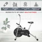BIONFIT Fixed Handle Exercise Cycle, Air Bike for Home Gym, Upright Stationary Exercise Bike(Grey)