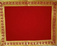 Red Velvet Cloth for Pooja/Temple Aasan Cloth/Chowki Aasan Kapda for puja/Altar Cloth for Puja (Size: 38.1 cm x 38.1cm) (Pack of 1)