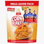 Kwality RCB Corn Flakes 800g | Made with Golden Corns | 99% Fat Free, Natural Source of Vitamin & Iron | High in Protein & Fiber | Endorsed by Royal Challengers Bangalore (RCB) | Healthy Breakfast Cereal