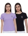 Amazon Brand – INKAST Women’s Regular Fit Work Utility T-Shirt (PAG105A_Black1 & Lavender M)