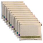 SOLSTICE Cotton Saree Bags/Covers for Storage Set of – 12 Big size single (16 x 14 Inches) with Zip Closure for Clothes Bags and Wardrobe Organizer with Transparent mesh window