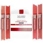 Nourish Mantra’s Muted Magic Matte Liquid Lipstick with SPF/Mini Lipstick/Water Proof/Smudge Proof/Transfer Proof/Long Lasting/Suits All Skin Tones/Lipstick Set of – 4 (1.2ml Each).
