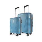 Aristocrat Air Pro Set of 2 Polypropylene Hard Luggage (55cm and 66cm) | Cabin and Medium Check-in Luggage | Secured Combination Lock | Cross Teal | Unisex
