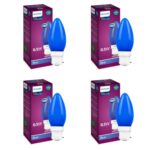 Philips LED Deco Blue 0.5W Glass Candle (Pack of 4)