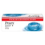 Pears Soft & Fresh Bathing Bar with 98% Pure Glycerine & Mint Extracts – For Fresh Glow (125g x 6)