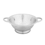GLUN Stainless Steel Deep Colander: Versatile Kitchen Essential with Anti-Corrosive Properties – 24cm Diameter, Available in Silver – Enhance Your Culinary Experience