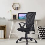 Green Soul® Seoul Office Chair, Mid Back Mesh Ergonomic Home Office Desk Chair with Comfortable & Spacious Seat, Rocking-tilt Mechanism & Heavy Duty Metal Base (Smart Black)