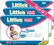 Little’s Comfy Baby Pants Diapers with Wetness Indicator and 12 hours Absorption |Small – S(126 Pieces)