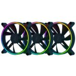 Razer Kunai Hydraulic 140MM aRGB PC Fan: Quiet, Powerful aRGB Fans – PWM Fan Controller Support & Connect Up to 8 Fans – Powered by Razer Chroma RGB – 3 Fans-RC21-01810200-R3M1