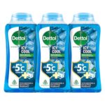 Dettol Body Wash and Shower Gel for Women and Men, Cool (Pack of 3 – 250ml each) | Soap-Free Bodywash | 12h Complete Odour Protection