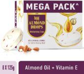 BAJAJ Almond Drops Moisturising Soap Pack of 8 with Almond Oil & Vitamin E(8 x 125 g)