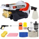 WOSCHERR Controllable High Pressure Washer, Car Washer, 2200 Watts Motor, 160 Bars, 8L/Min Flow Rate, 8 Meters Outlet Hose, Portable, Car, Bike & Home Cleaning, Red and White