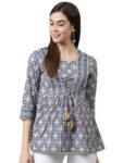 YUVVIK Women’s Geometric Printed Cotton Top