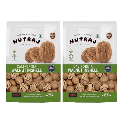 Nutraj California Walnut Inshell (Akhrot) 2kg (1kg x 2) Pouch | Dry Fruits & Nuts | Crunchy Walnuts